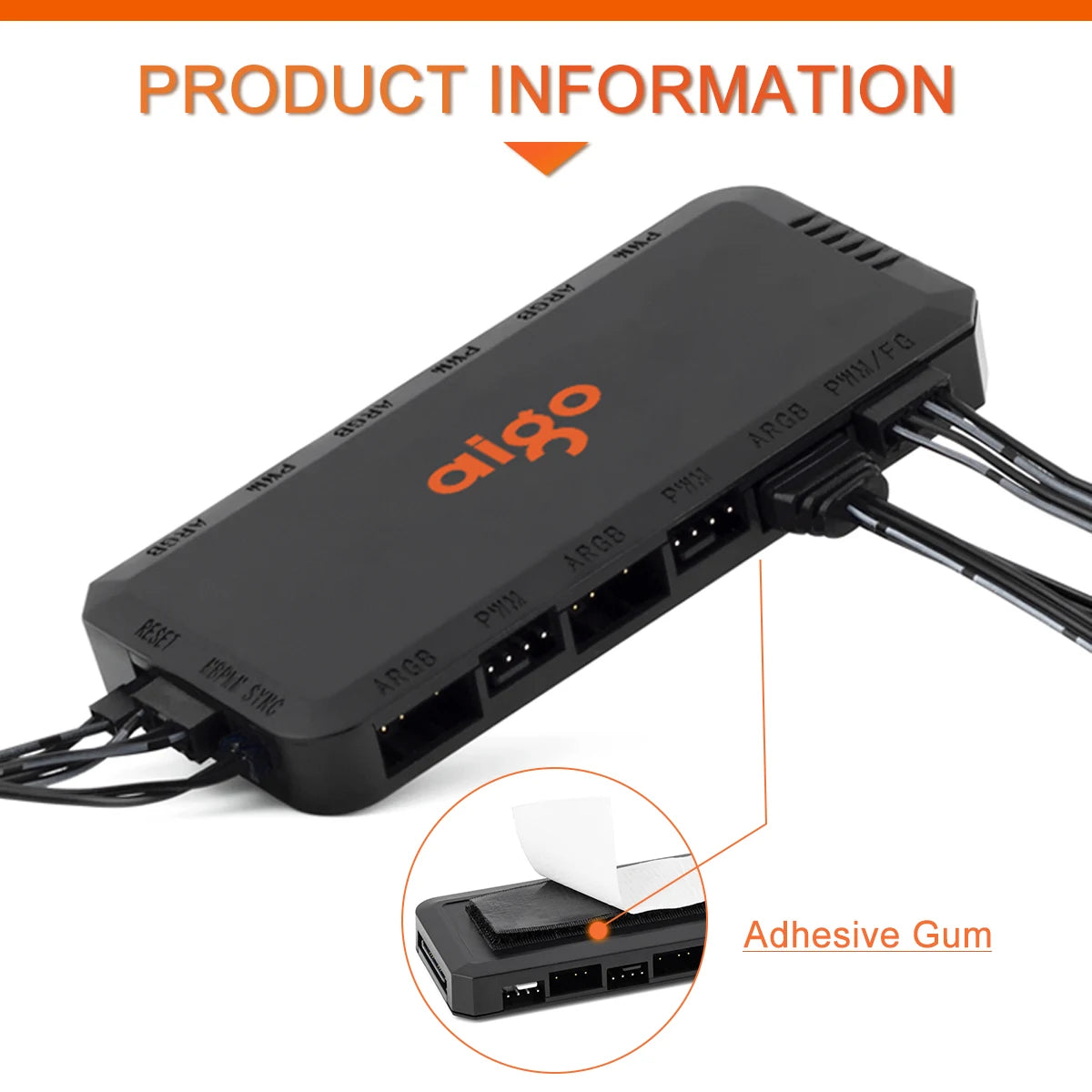 Aigo APC1 4Pin PWM 6 ARGB Ports Speed Controller Hub