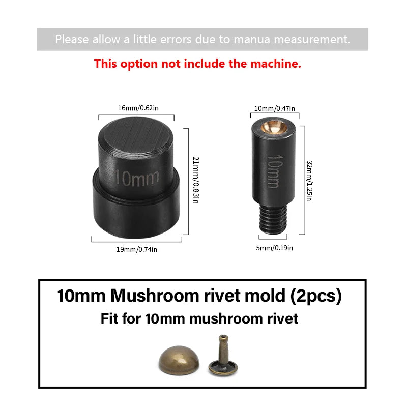 WUTA Manual Button Installation Tool for DIY Crafts Mute Punching Mushroom Rivets and Eyelets Hand Pressing Tool