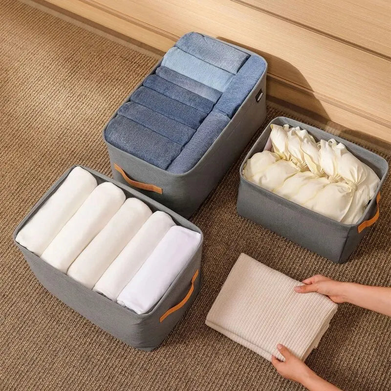 1pc Foldable Clothes and Miscellaneous Storage Box with Steel Frame