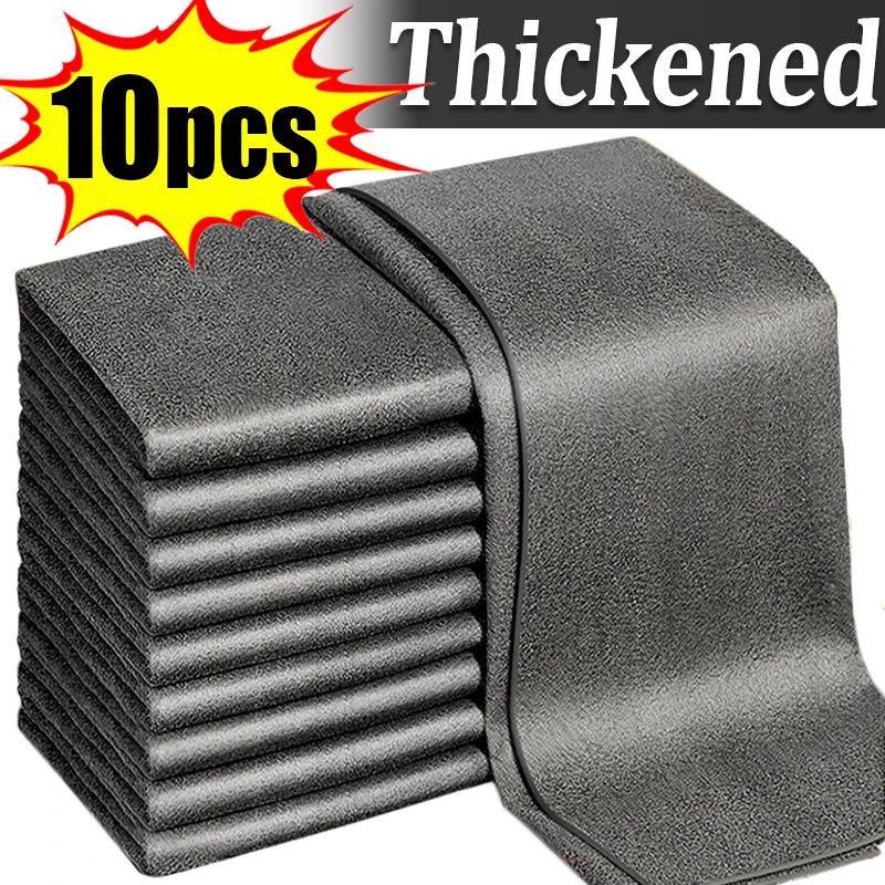 Thickened Microfiber Cleaning Cloths for Streak-Free Car Window and Glass Cleaning Reusable Household Towels