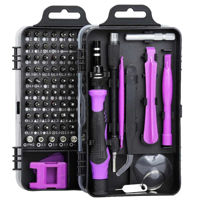 115 in 1 Magnetic Screwdriver Set with Precision Bits for Computer and Phone Repair Multi Tool Kit with Torx and Hex Drivers