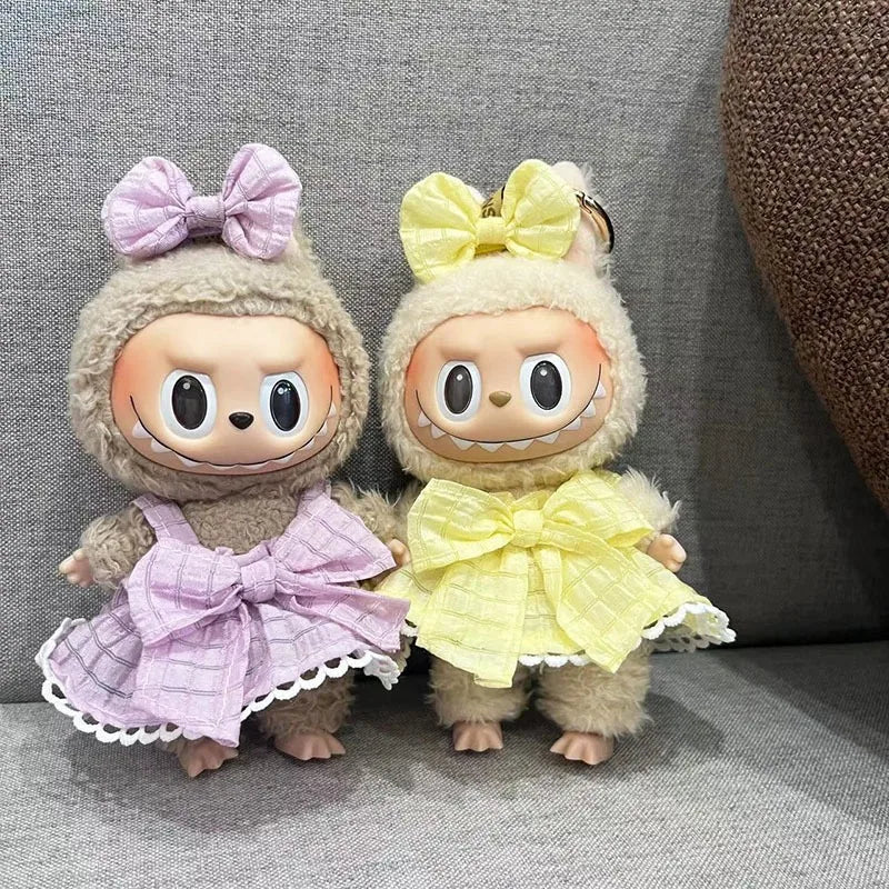 17cm Cute Mini Plush Doll Shark Onesie Clothes Outfit Accessories for Kpop Exo Labubu Dolls