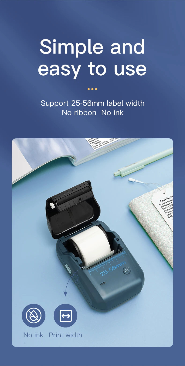 Niimbot B1 Mini Portable Thermal Printer Bluetooth Label Maker