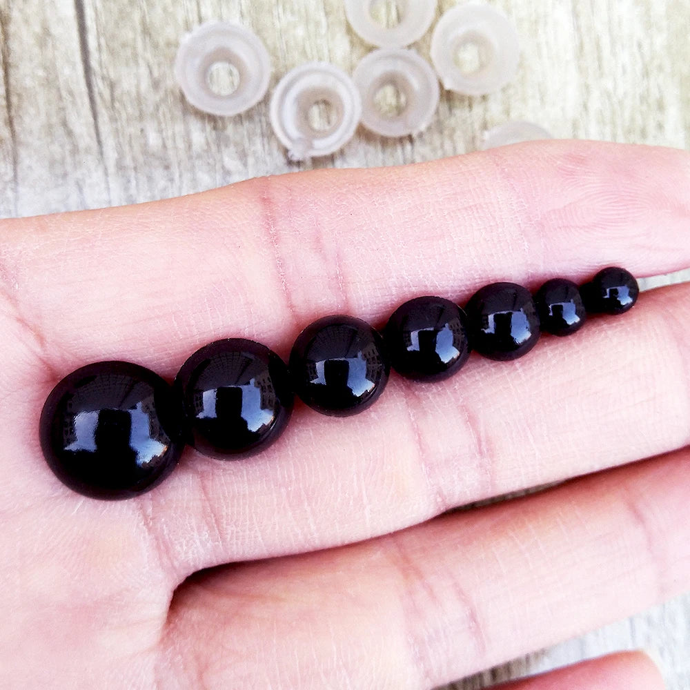 100pcs 8/10/12/14mm Plastic Safety Eyes for DIY Doll Toys