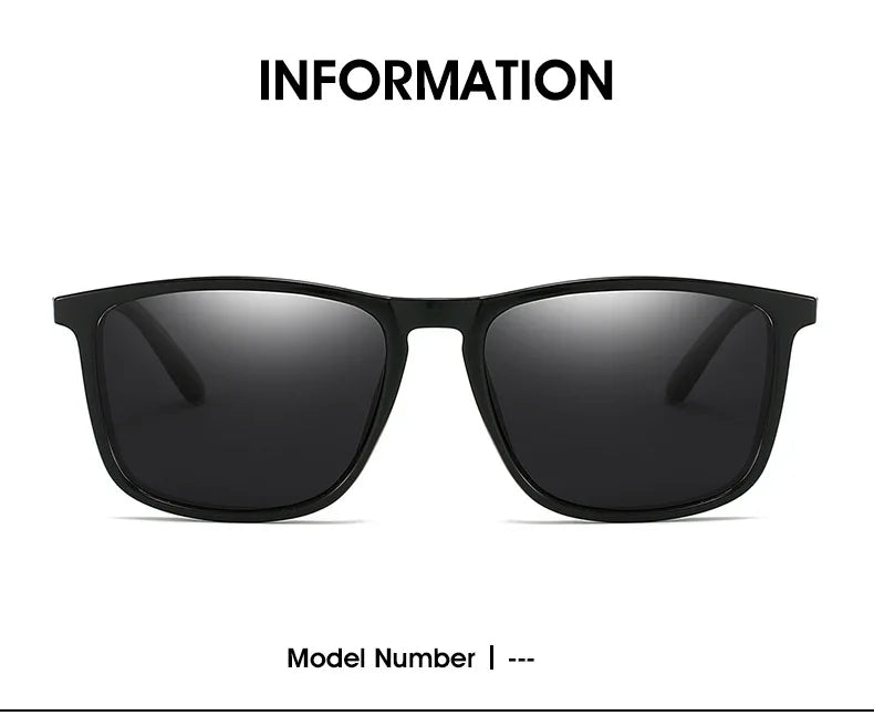 New Classic Fashion Polarization Sunglasses Men's And Women's Square Large Frame UV Protection Fishing Driving Glasses