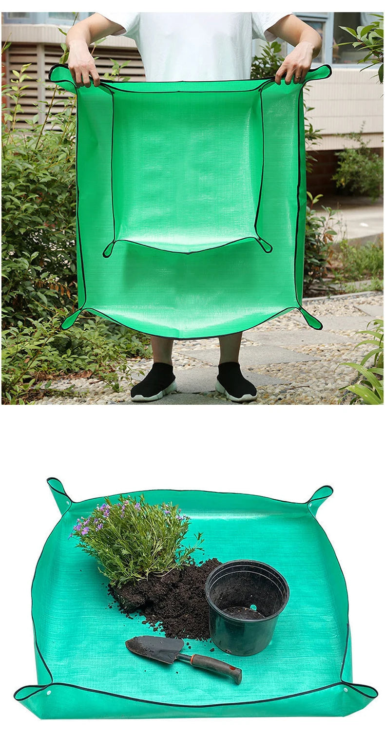 1 alfombrilla para plantar de 50 a 100 cm, plegable, impermeable, para trasplantar plantas de jardín