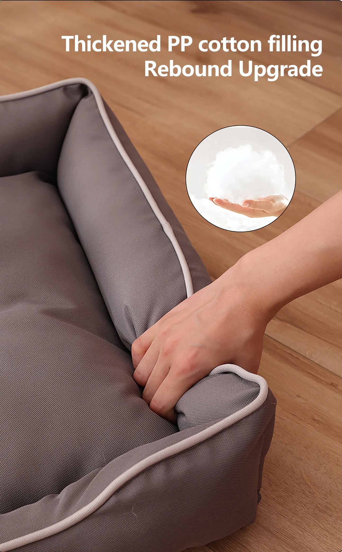 Waterproof Dog Bed with 600D Oxford Fabric Thickened PP Cotton Filling Bite-Resistant Pet Mat for All Seasons