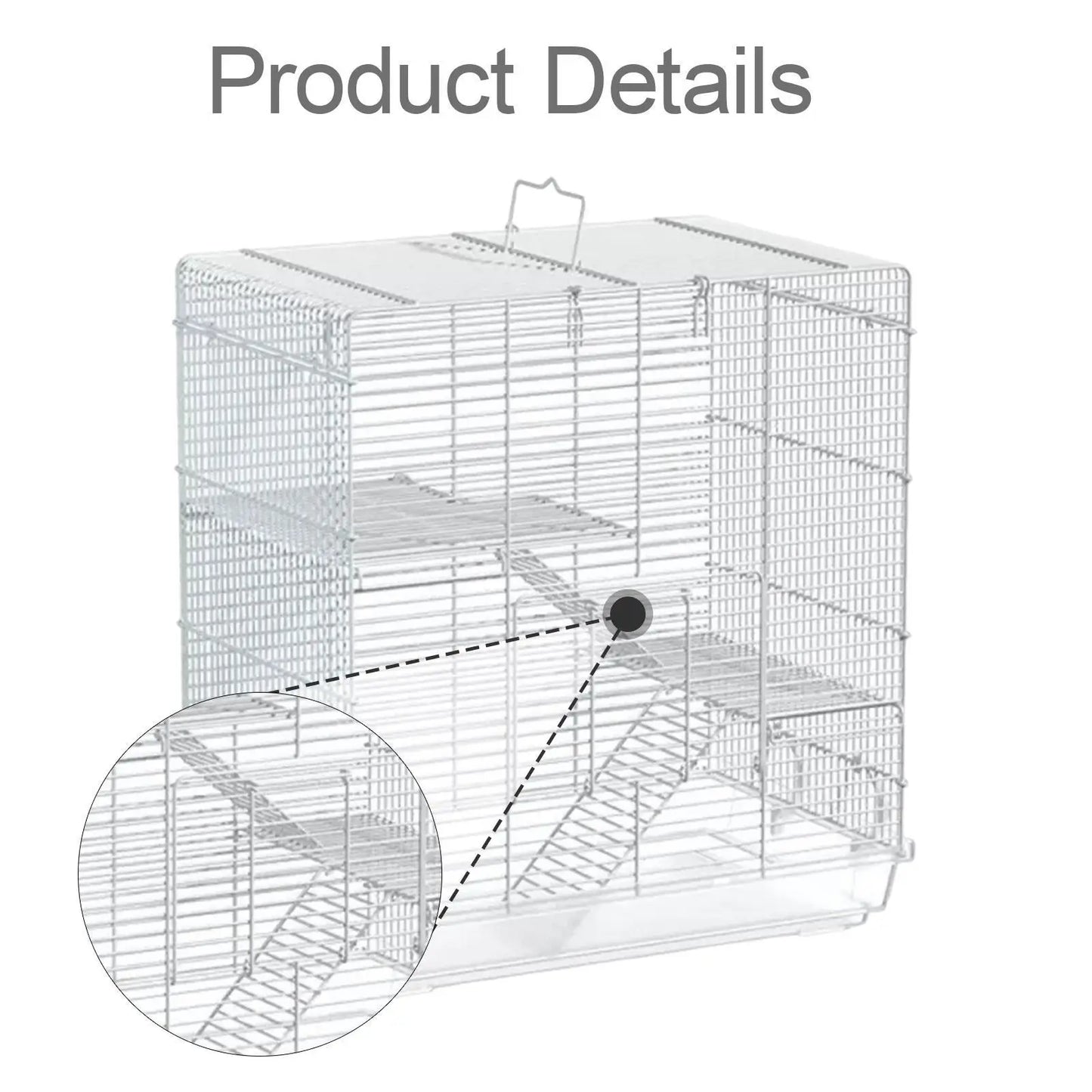 Metal Wire Bird Cage with Handle Play Cage Decor Tabletop Parrot Cage Birdcage for Lovebird Budgies Parrots Pigeon Ringneck