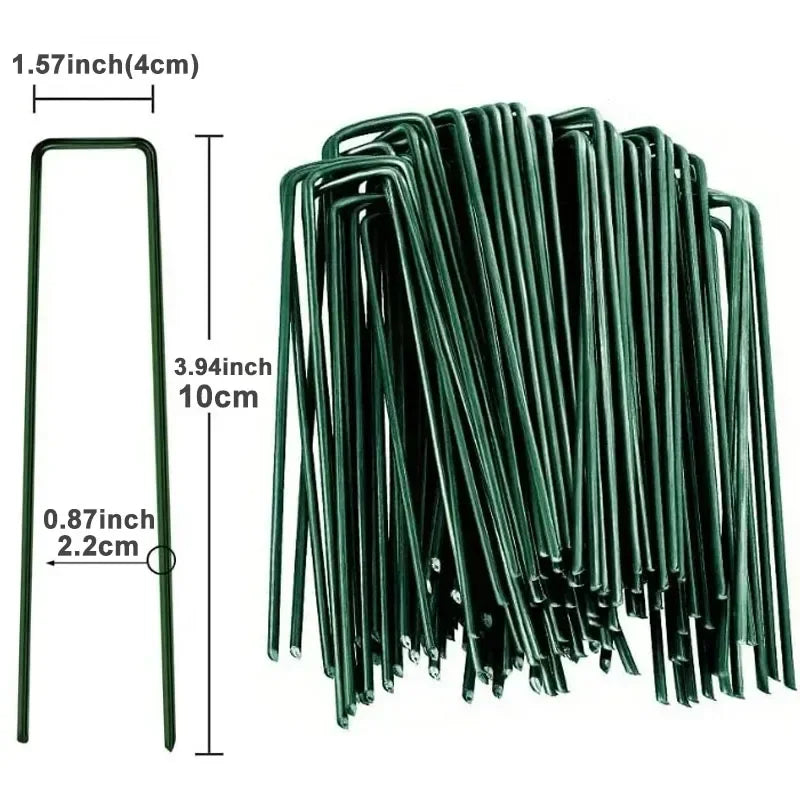 U Type Heavy Duty Garden Staples for Secure Lawn Barrier and Landscape Fabric Installation Galvanized Steel Sod Pins