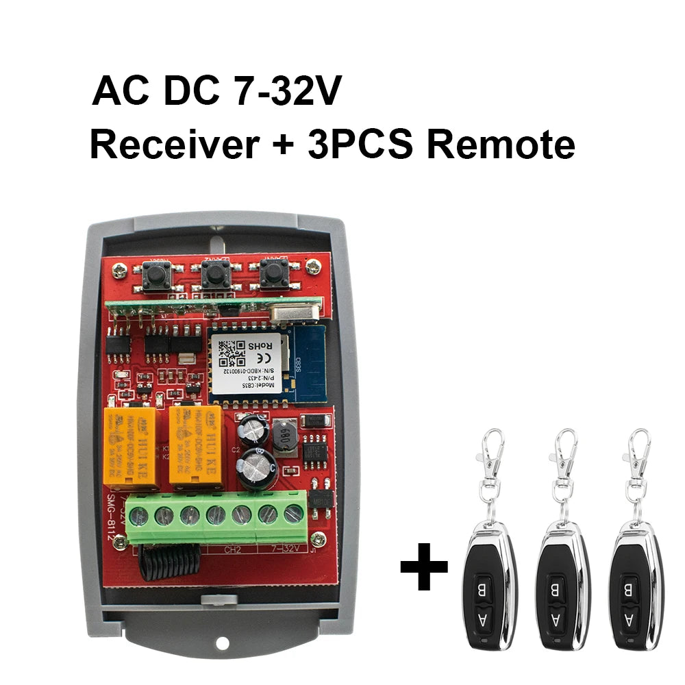 2 Channel WiFi Tuya Smart Garage Gate Opener Remote Control Receiver with 433MHz Transmitter