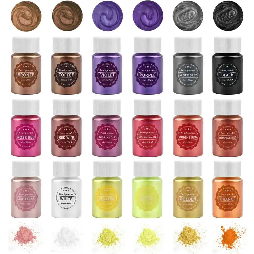 Mica Powder 24 Colors 10g Pearl Powder for Resin Crafts