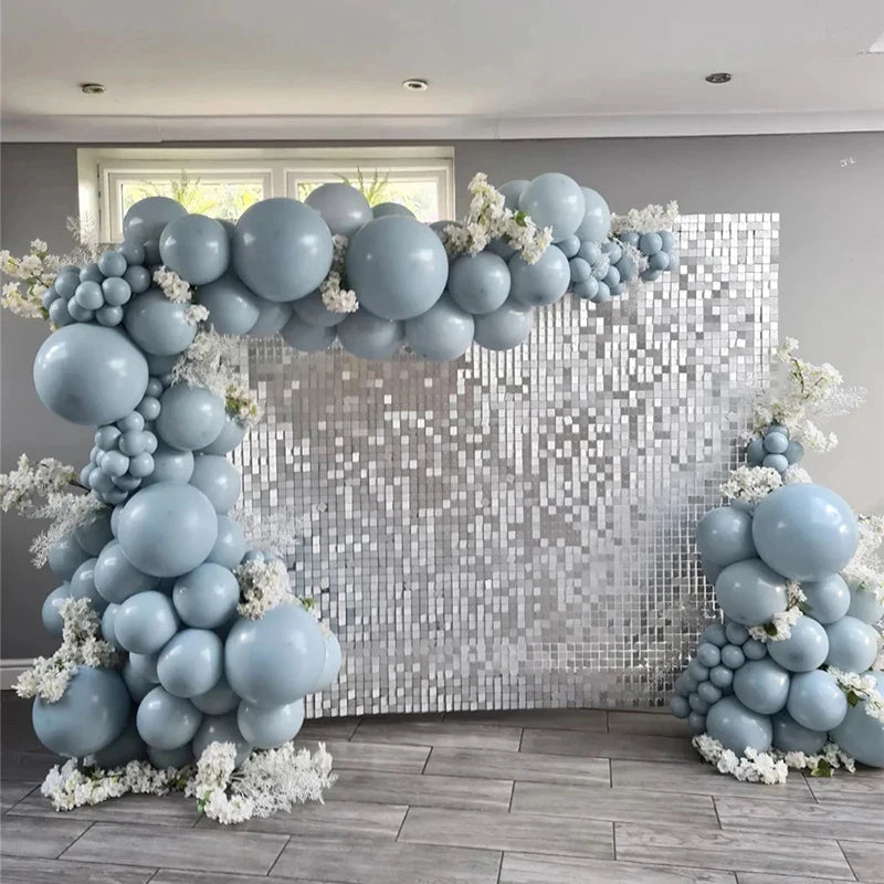 Silver Sequin Wall Backdrop Panels Set of 18 for Wedding Bridal Shower and Bachelorette Party Decorations