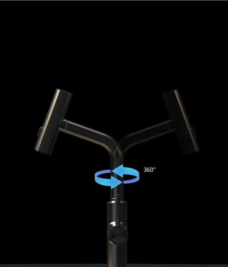 YCRAYS Black Kitchen Faucets Gray Pull Out Sprayer Tap