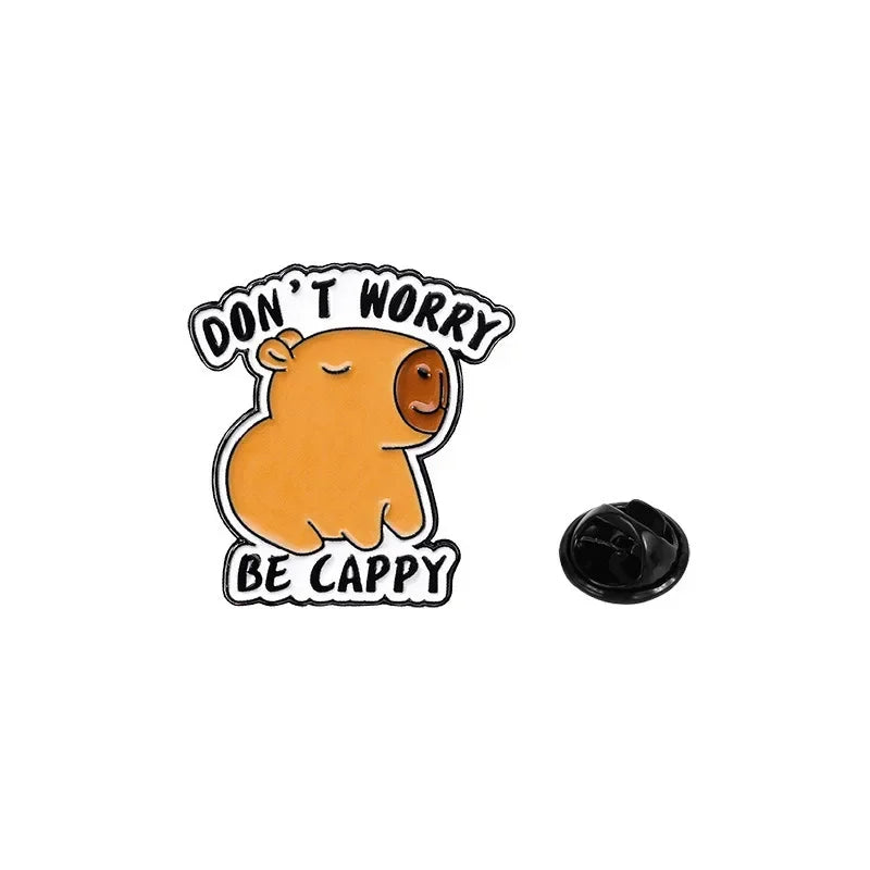 Elviragirl 1Pcs Cute Cartoon Capybara Enamel Brooch Pin