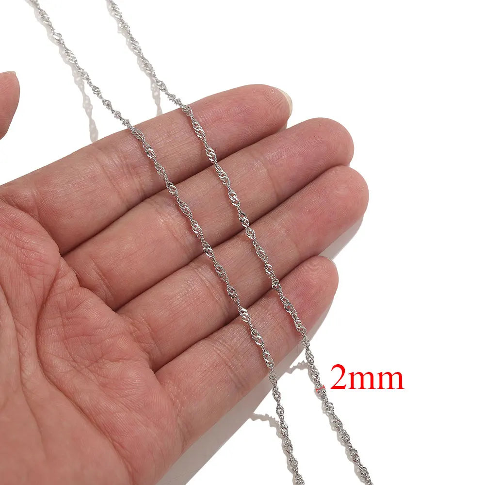 2 Meters Lips Beads Chain for Jewelry Making Gold Findings