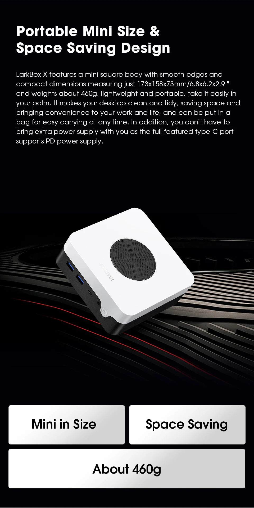 CHUWI LarkBox X Mini PC 12GB RAM 512GB SSD Intel N100 Game PC UHD Graphics WiFi 6 Desktop