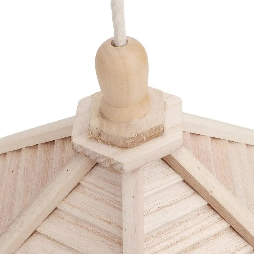 Durable House Shape Bird Feeder House Hanging Wooden Pet Feeder Box Bird Food Dispenser Balcony