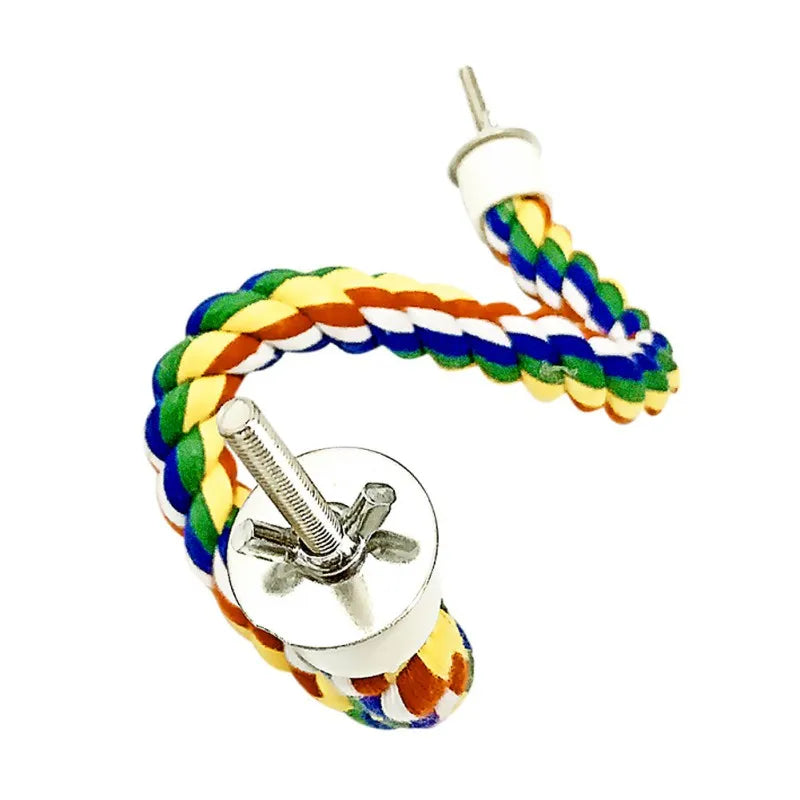 Bird Rope Perch Bird Rope Swing Cage Stand Pole Accessories Bird Standing Climbing Toy for Parrot Parakeet Budgies Cockatiels