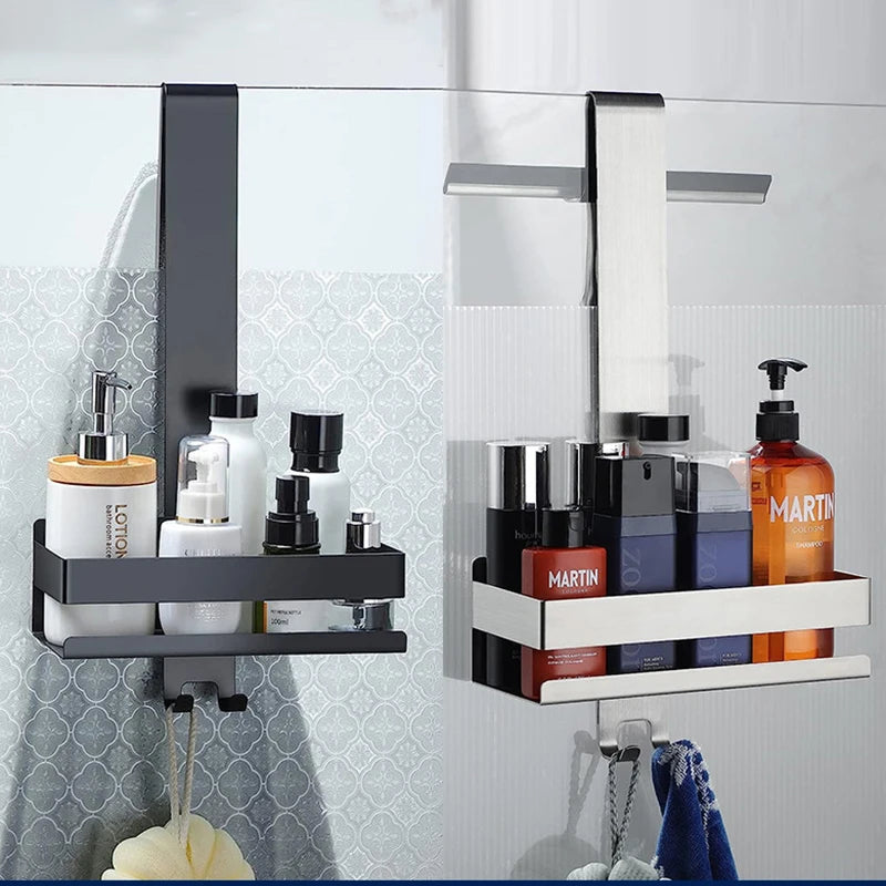 No Drill Movable Bathroom Shelf Steel Organizer for Shower and Storage Solution