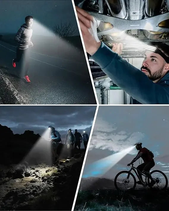 Powerful COB LED Induction Headlamp USB Rechargeable for Camping Fishing Riding