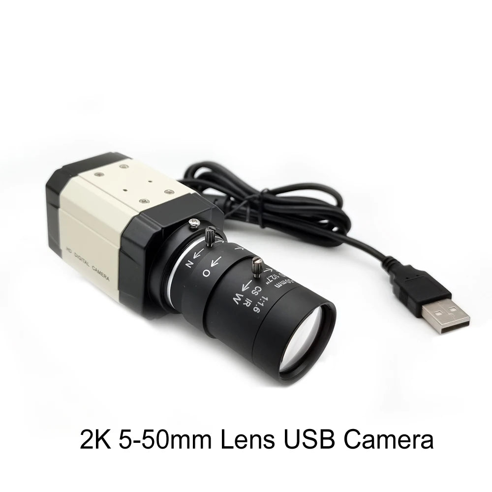 2K Full HD Webcam with Microphone and 3MP Varifocal Lens for YouTube Streaming and Video Calling