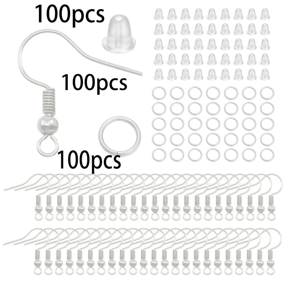 210-400Pcs Box Jewelry Making Kits with Clasp and Jump Rings