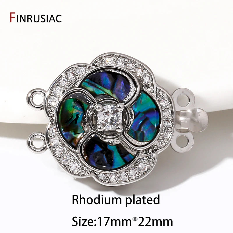 Multi Styles 18K Gold Plated Brass Flower Safety Clasps for DIY Jewelry