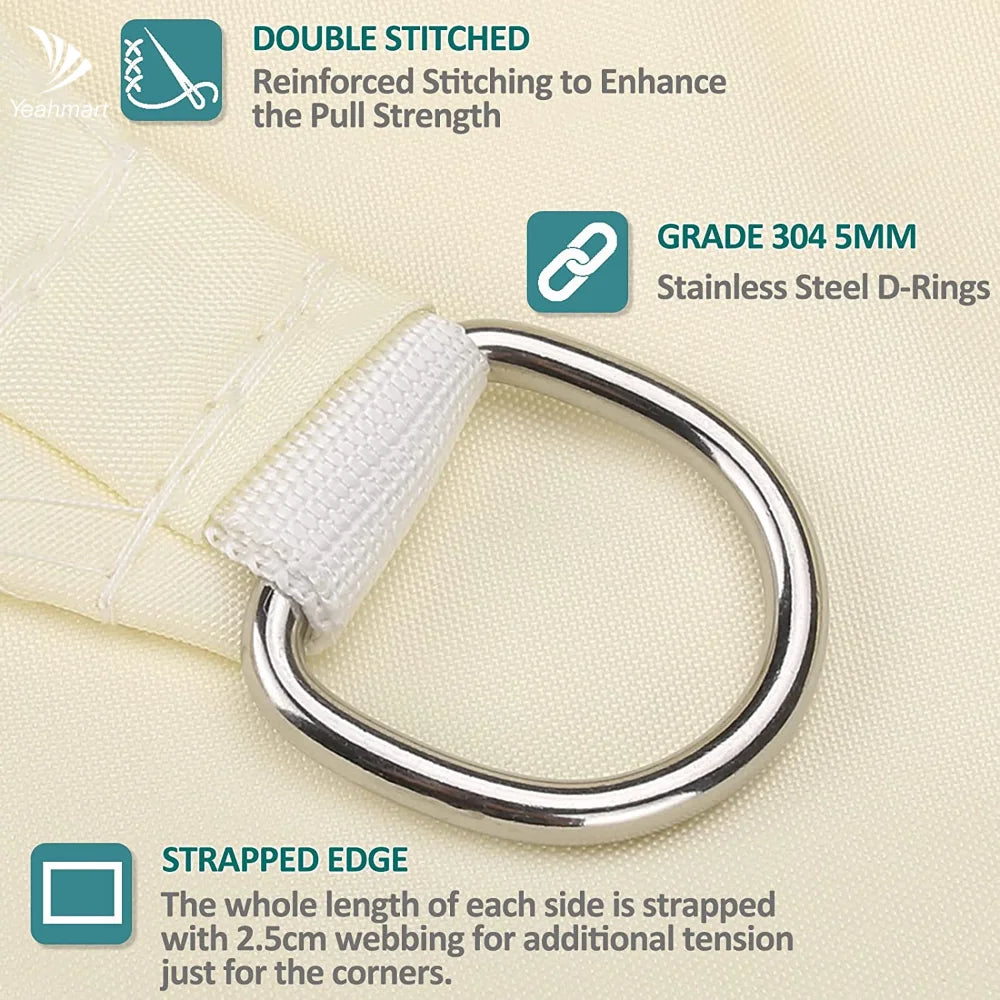 Toldo rectangular para toldo de 4 x 2/3/5/6 m, impermeable, protección contra la intemperie, protección UV, para patio, balcón, jardín