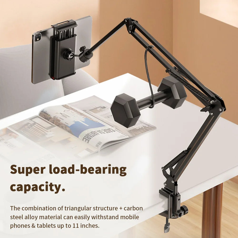 Tablet Holder for Bed with 90cm Metal Arm 360 Degree Rotation