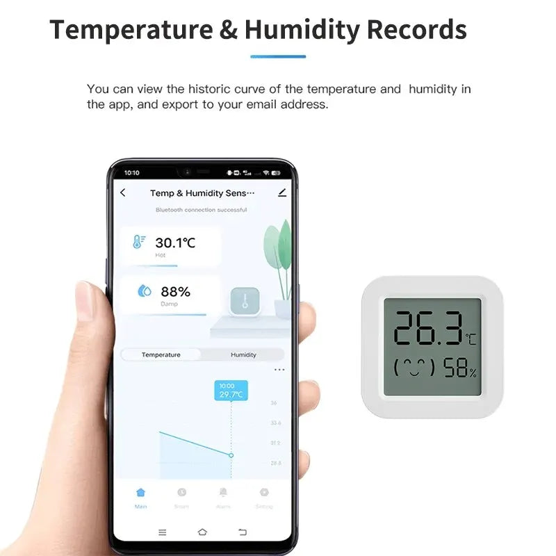 Sensor de temperatura y humedad inalámbrico Tuya Smart MINI con pantalla LCD, termómetro e higrómetro, aplicación remota para hogares inteligentes