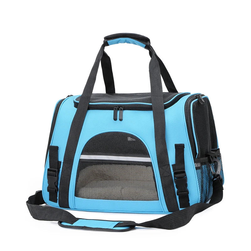 Soft-Sided Pet Travel Carrier Mesh Breathable Bag for Dogs Cats
