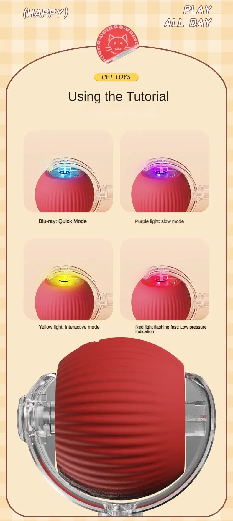 Cat Toys Interactive Ball Electronic Automatic Rolling Magic Ball