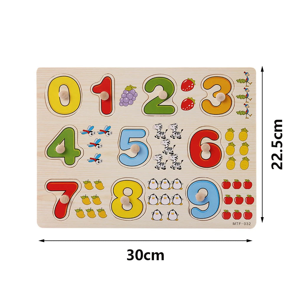Wooden Puzzle Montessori Toys for Baby Early Learning 1-3 Years