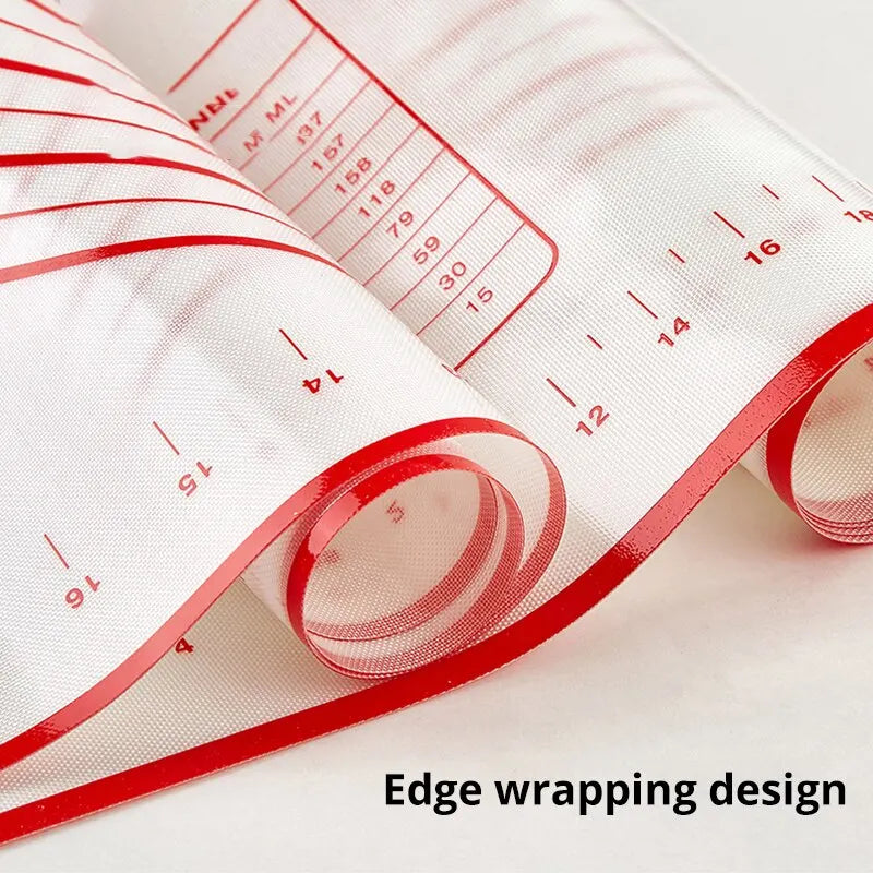 1Pc 40X50CM White And Red Silicone Kneading Dough Mat