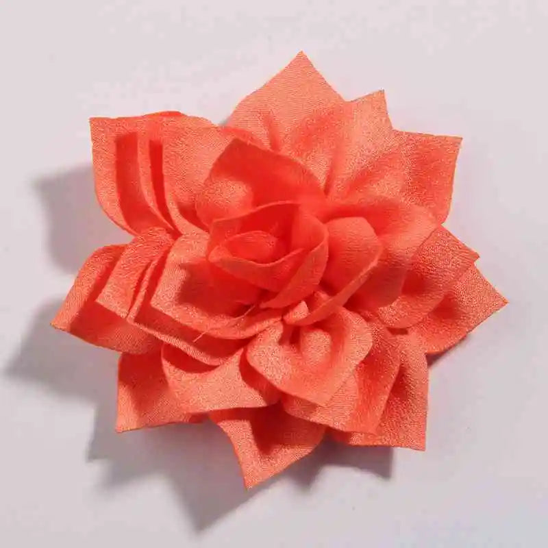 50PCS 7.5CM 2.95 Inch Fashion Lotus Satin Hair Flowers for DIY Headbands and Wedding Decor