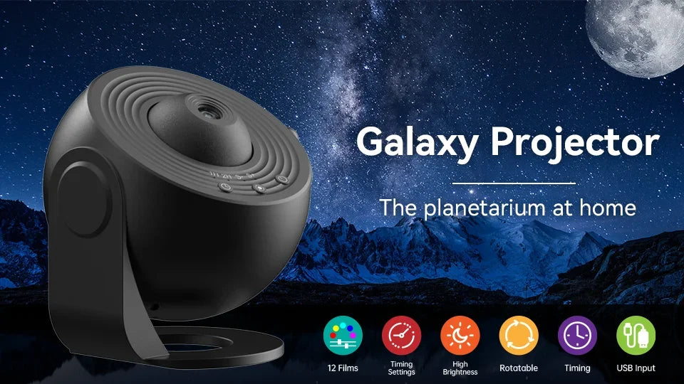Galaxy Projector Night Light 360 Degree Rotating Starry Sky LED Lamp for Kids Bedroom and Home Decor Gifts