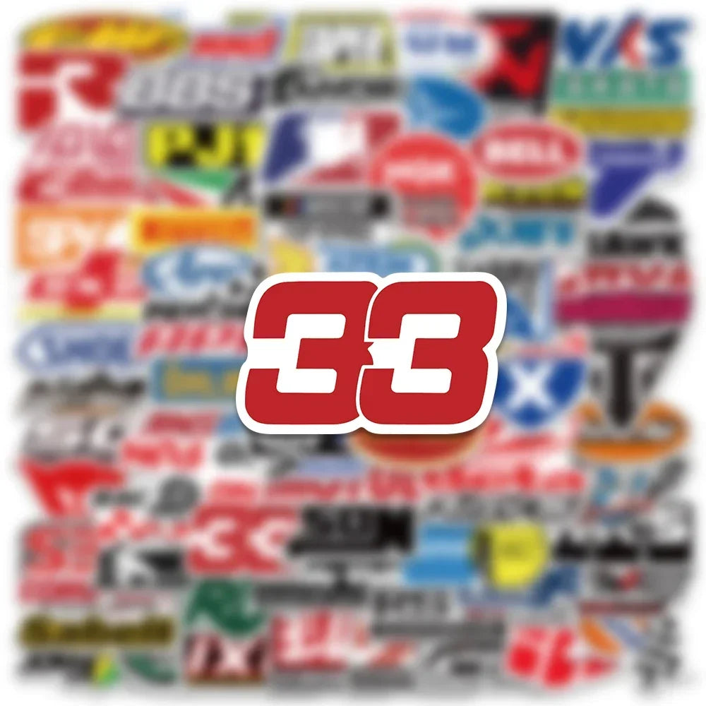 100PCS JDM Brand Racing Car Stickers Waterproof Decals