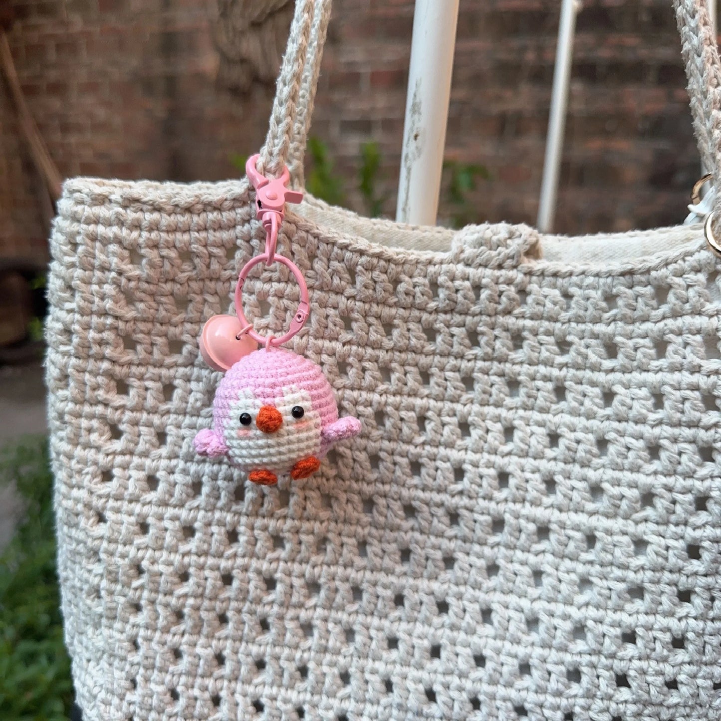 Handmade Cute Cotton Wool Penguin Doll Crochet Keychain