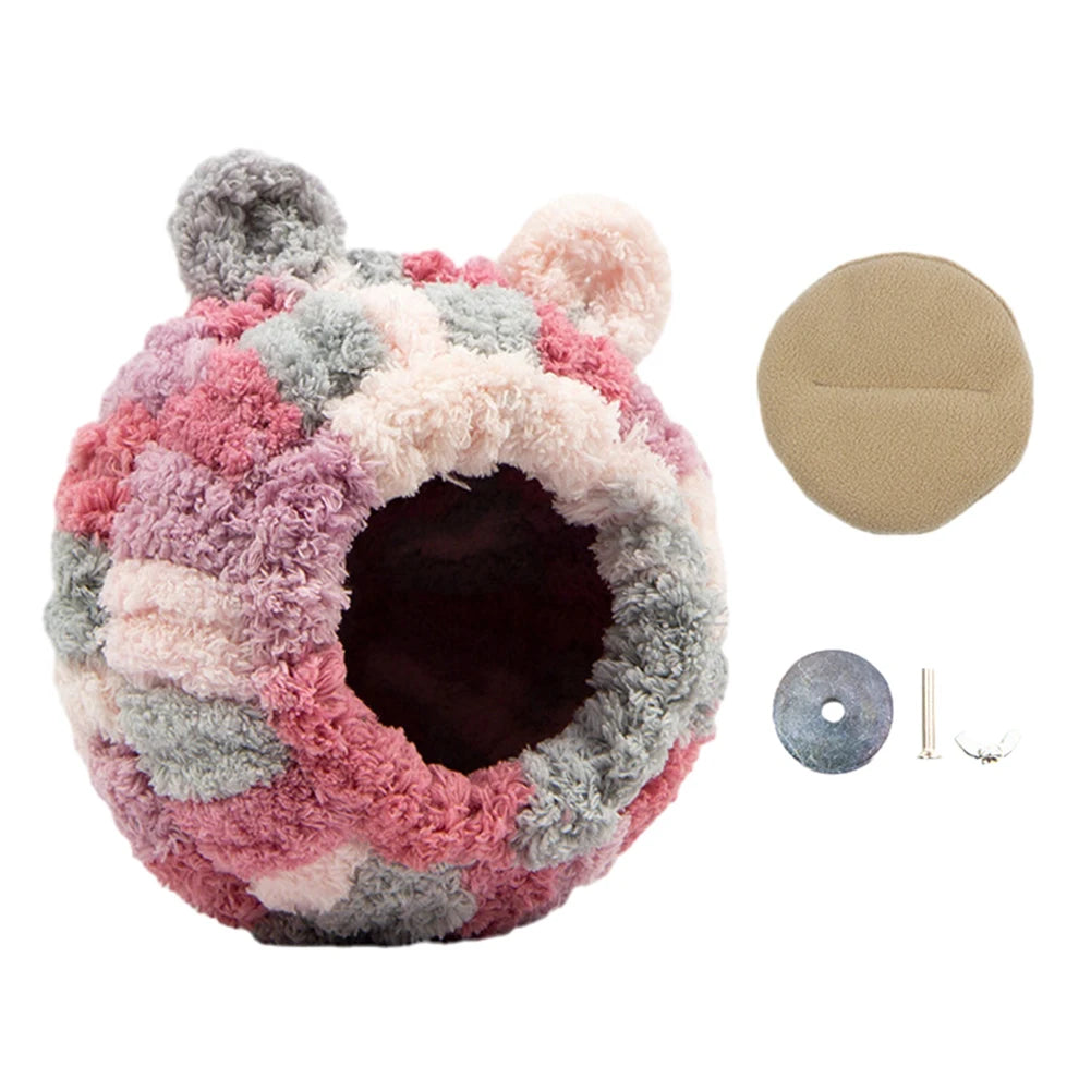 Warm Bird Nest Winter House Hanging Hammock Cage Accessories Plush Hideaway for Parrot Hummingbird Decoration Bird Cages