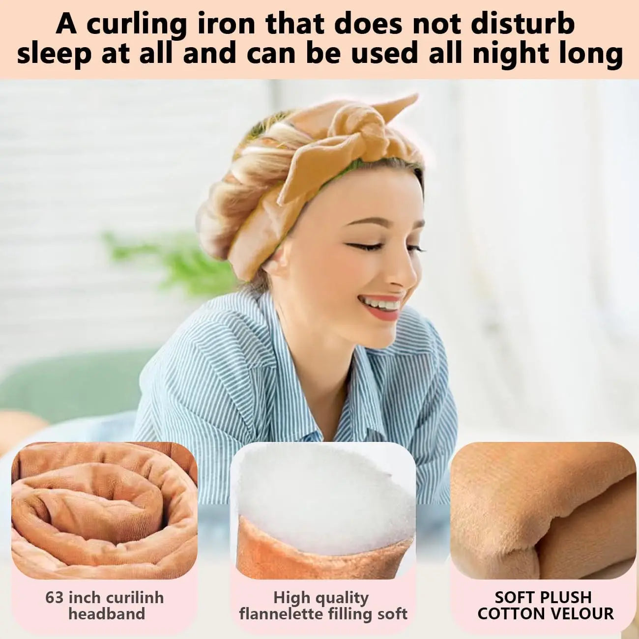 Heatless Curls No Heat Curlers Overnight Headband for Women