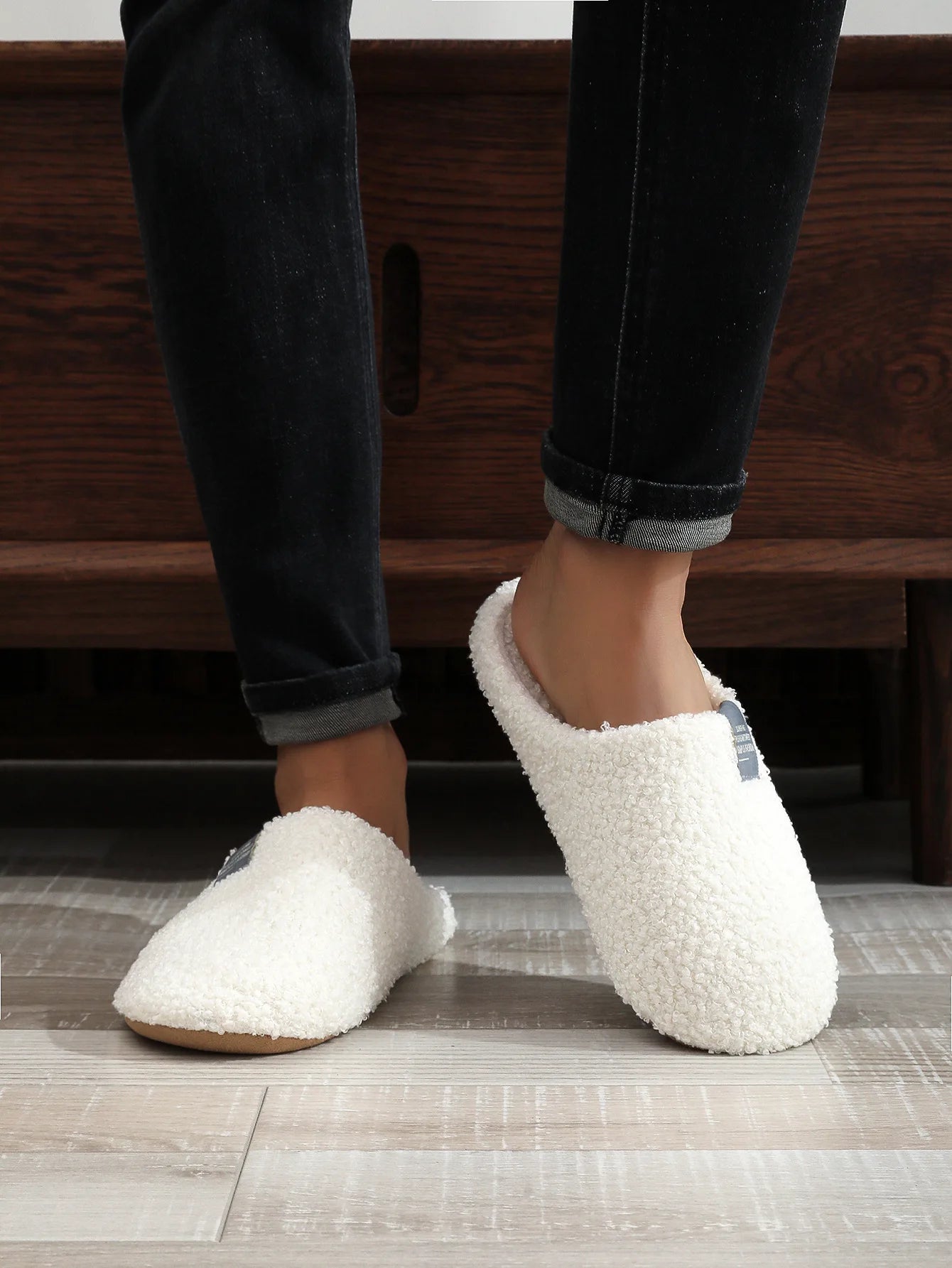 Couples Home Slippers Soft Fur Warm Indoor Flat Slides