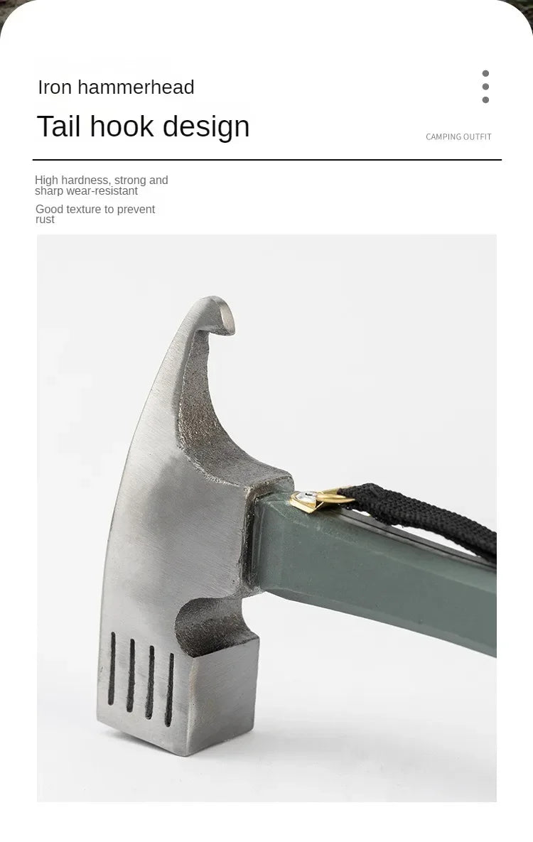 Outdoor Camping Tent Nail Hammer Cast Iron Safety Tool