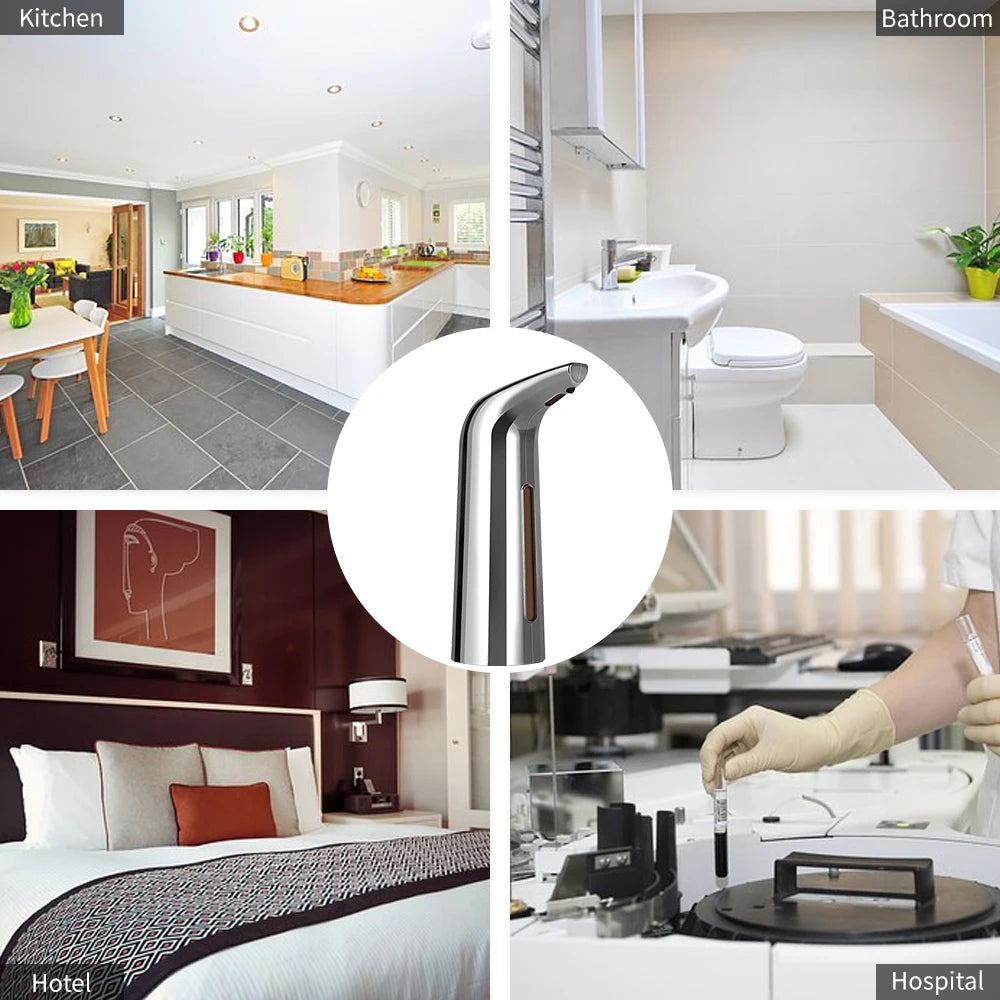 400mL Touchless Automatic Soap Dispenser with Infrared Sensor for Liquid Soap Gel Lotion and Shampoo