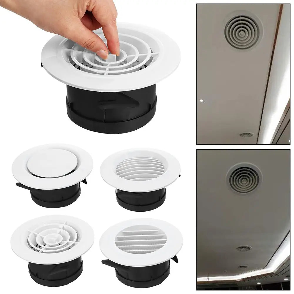 Adjustable Air Ventilation Cover Round Ducting ABS Grille for Kitchen and Bath Air Outlet