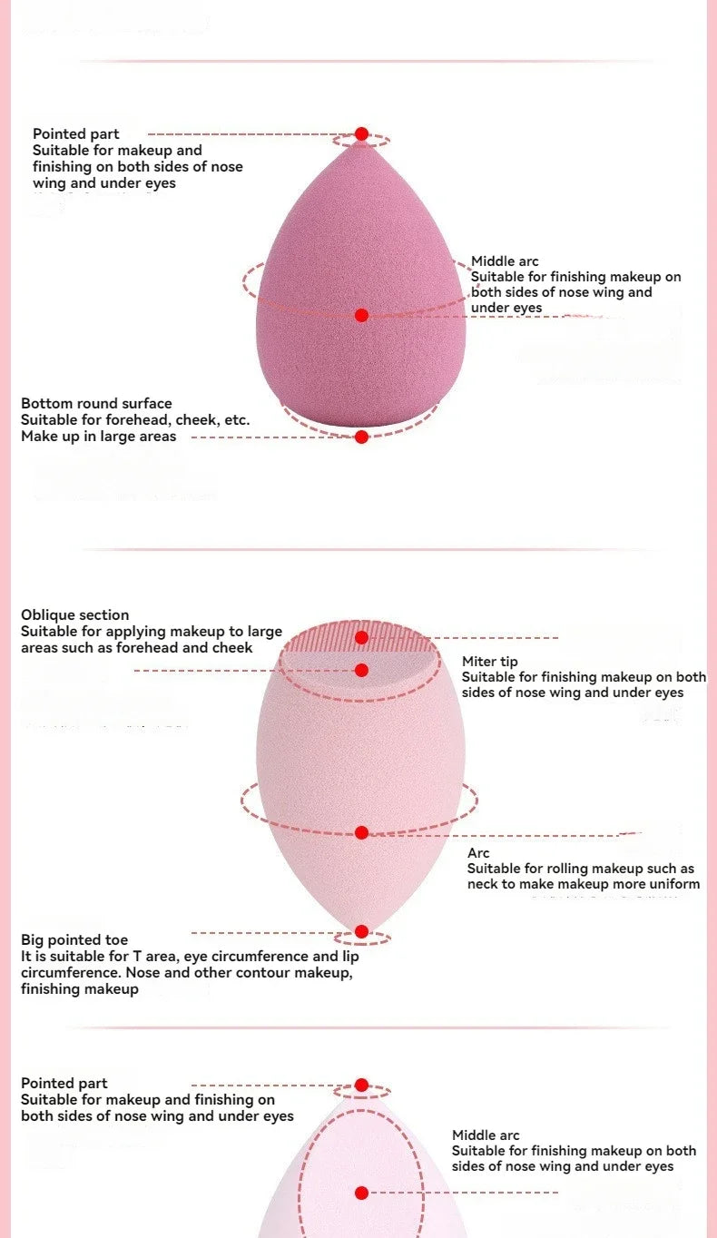 4PCS Ombre Makeup Sponge Set - Latex-Free Blenders for Travel