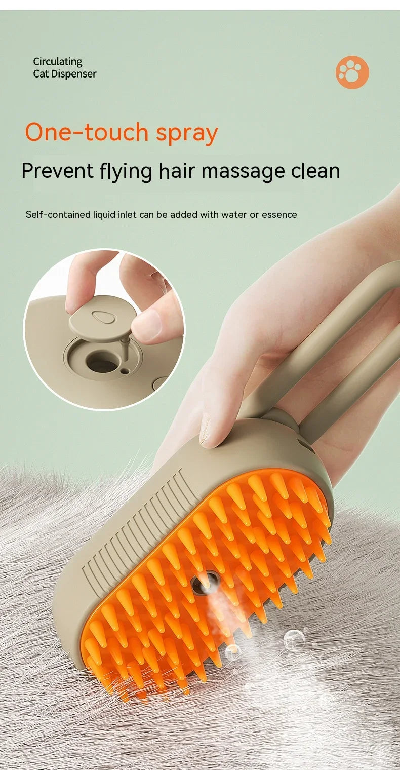 3 in 1 Pet Electric Steam Brush Cat Dog Grooming Comb