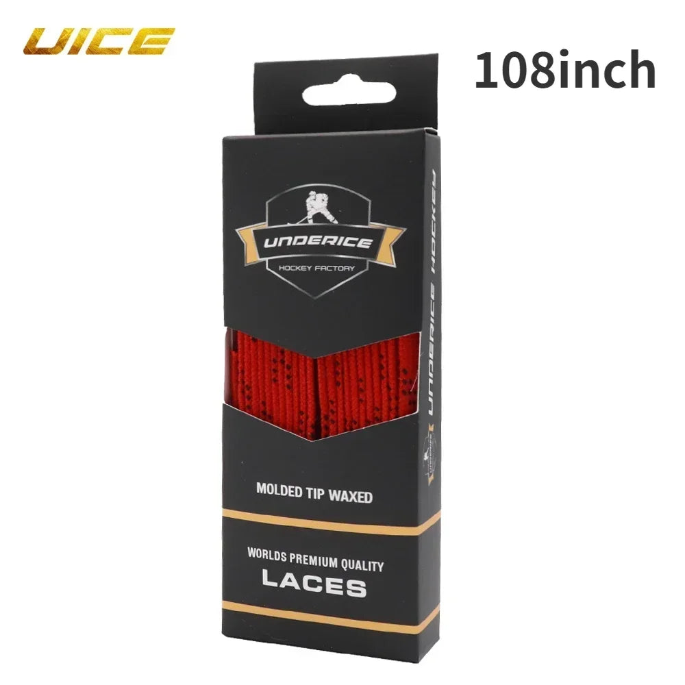 Ice Hockey Skate Laces 84-120inch Waxed Dual Layer Braid