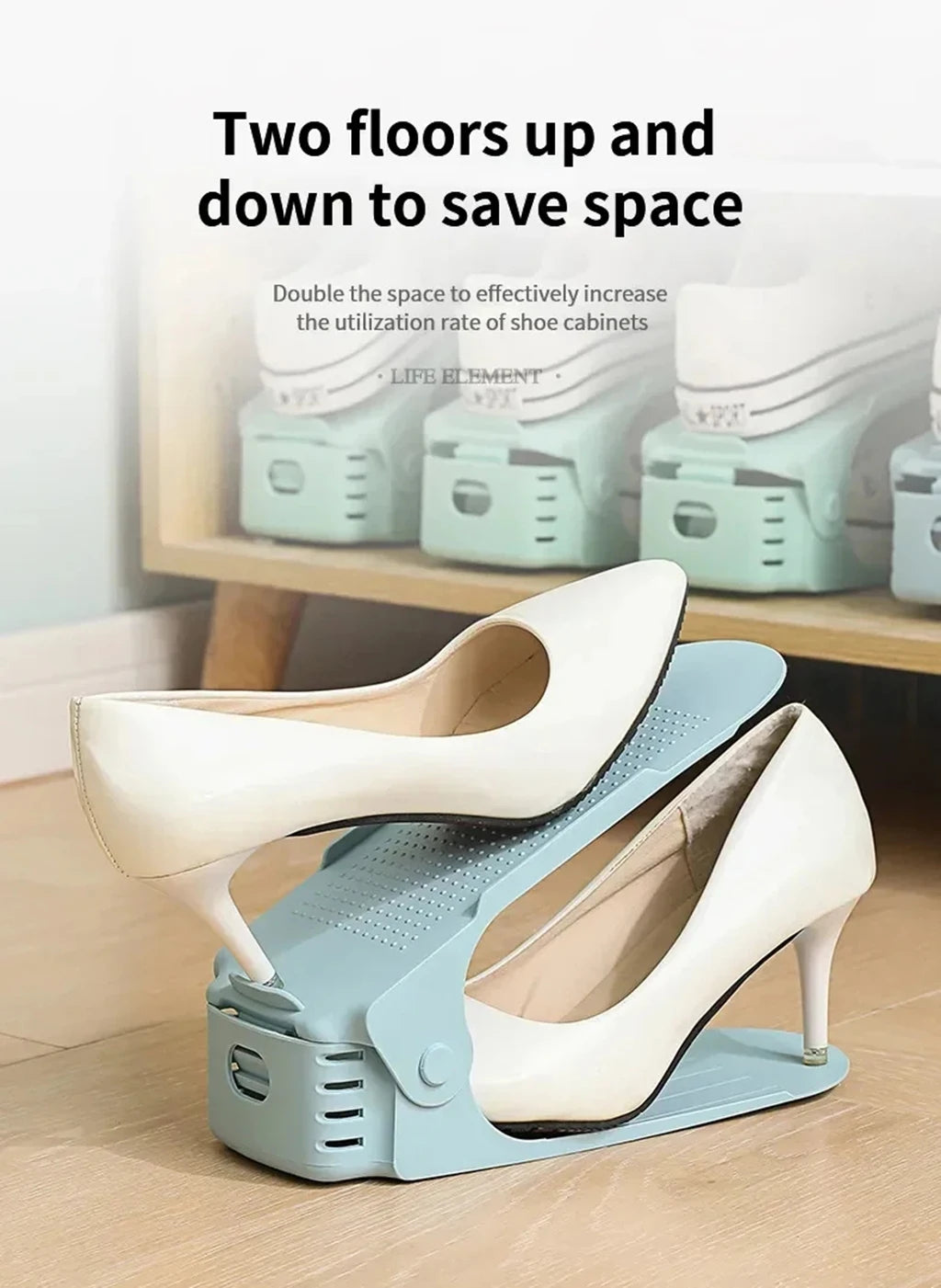 1Pcs Adjustable Shoe Rack Organizer Double-Layer Space Saver