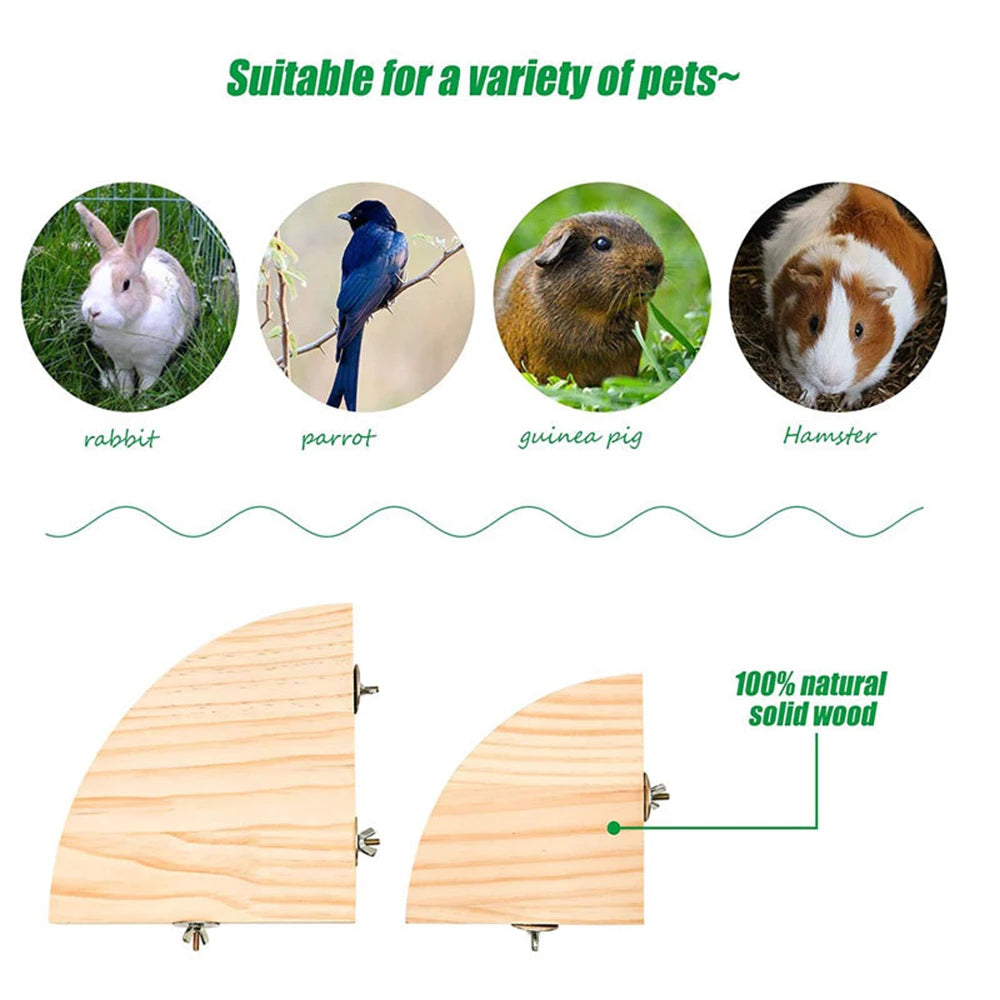 Fan-shaped Parrot Wooden Stand Rack Bird Cage Accessories Perch for Small Animal Chinchilla Squirrel Hamster Bird Stand Board