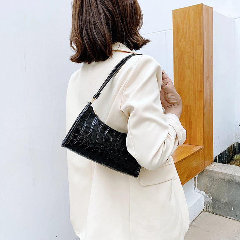 Retro Alligator Pattern Small Handbags for Women PU Leather